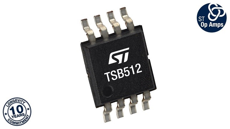 STMicroelectronics TSB512 Rail-to-Rail Input/Output 36V 6MHz Op-Amp